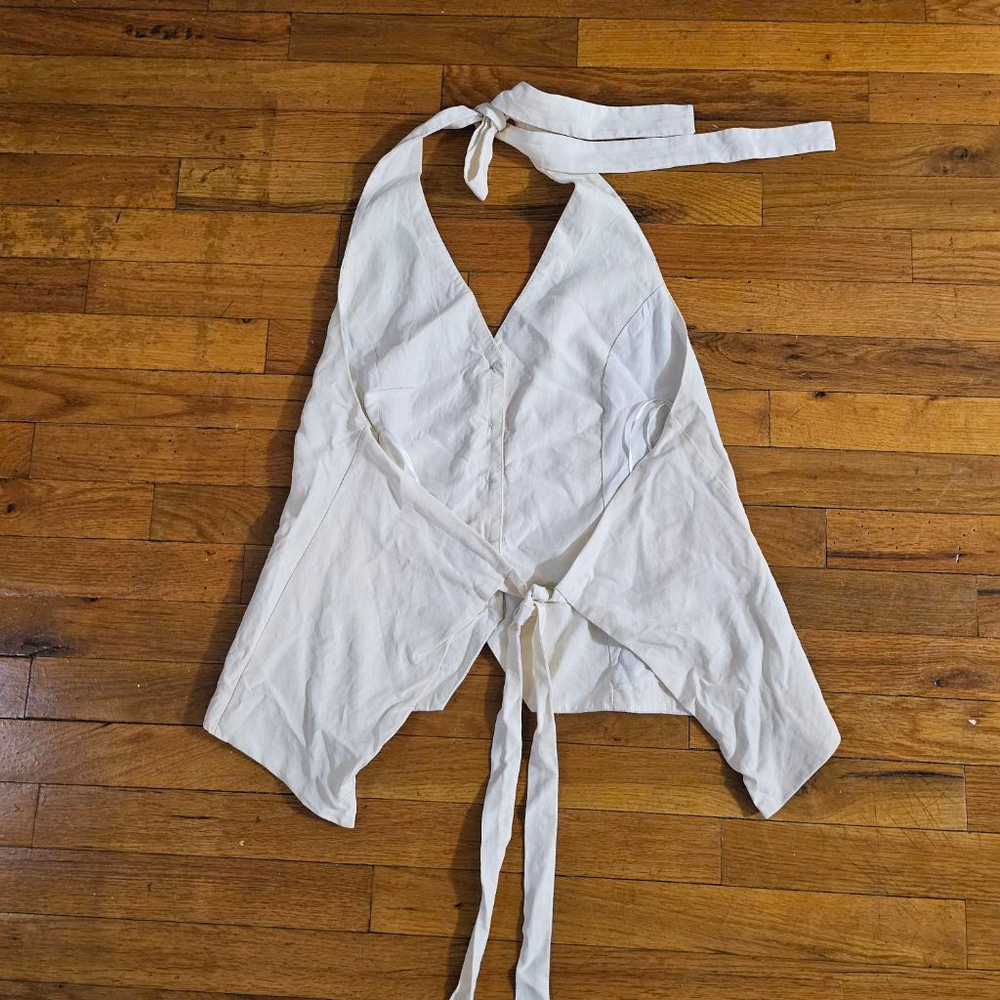 DISSH White Vest Halter Button Front Size 10 - Picture 6 of 8